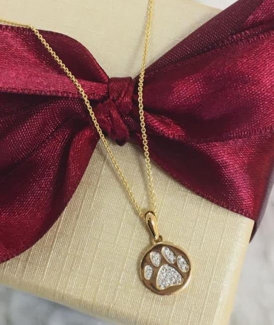 Puppy Paw Diamond Necklace