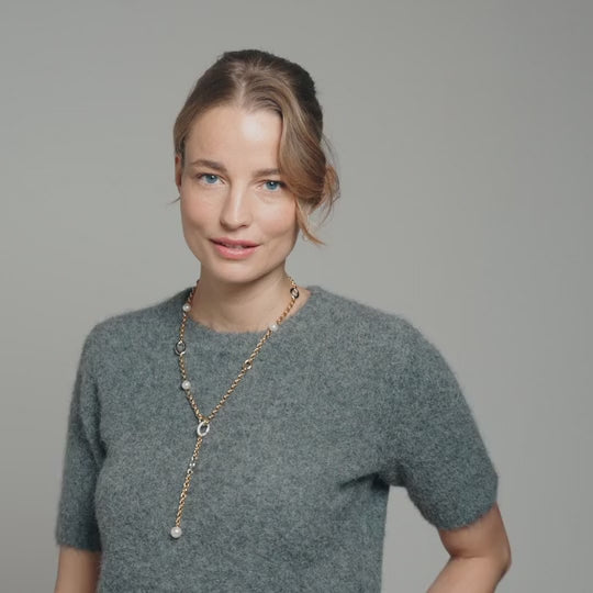 Load and play video in Gallery viewer, Pearl Ovals CZ Bracelet
