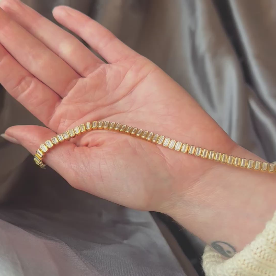 Load and play video in Gallery viewer, Baguette CZ Tennis Bracelet
