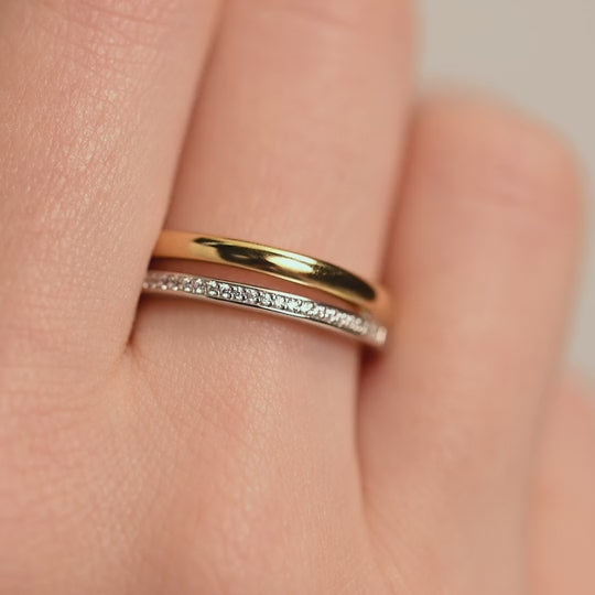 Load and play video in Gallery viewer, &amp;#39;Duo&amp;#39; CZ Ring
