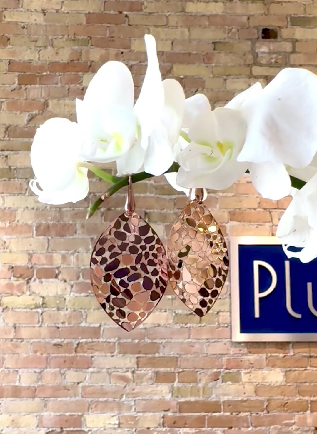 Load and play video in Gallery viewer, Mosaic Leaf Dangle Earrings
