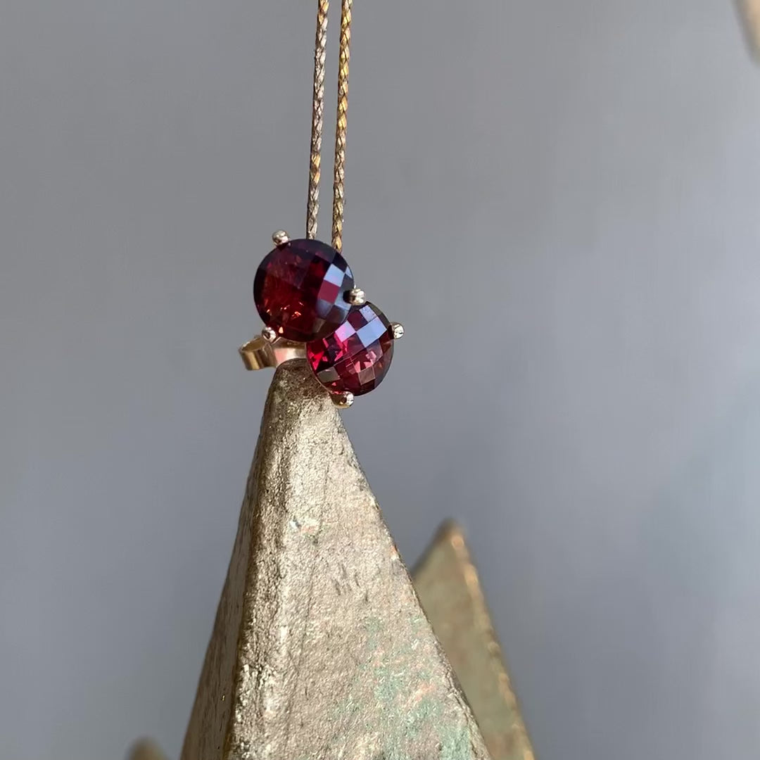 Load and play video in Gallery viewer, Red Garnet Studs
