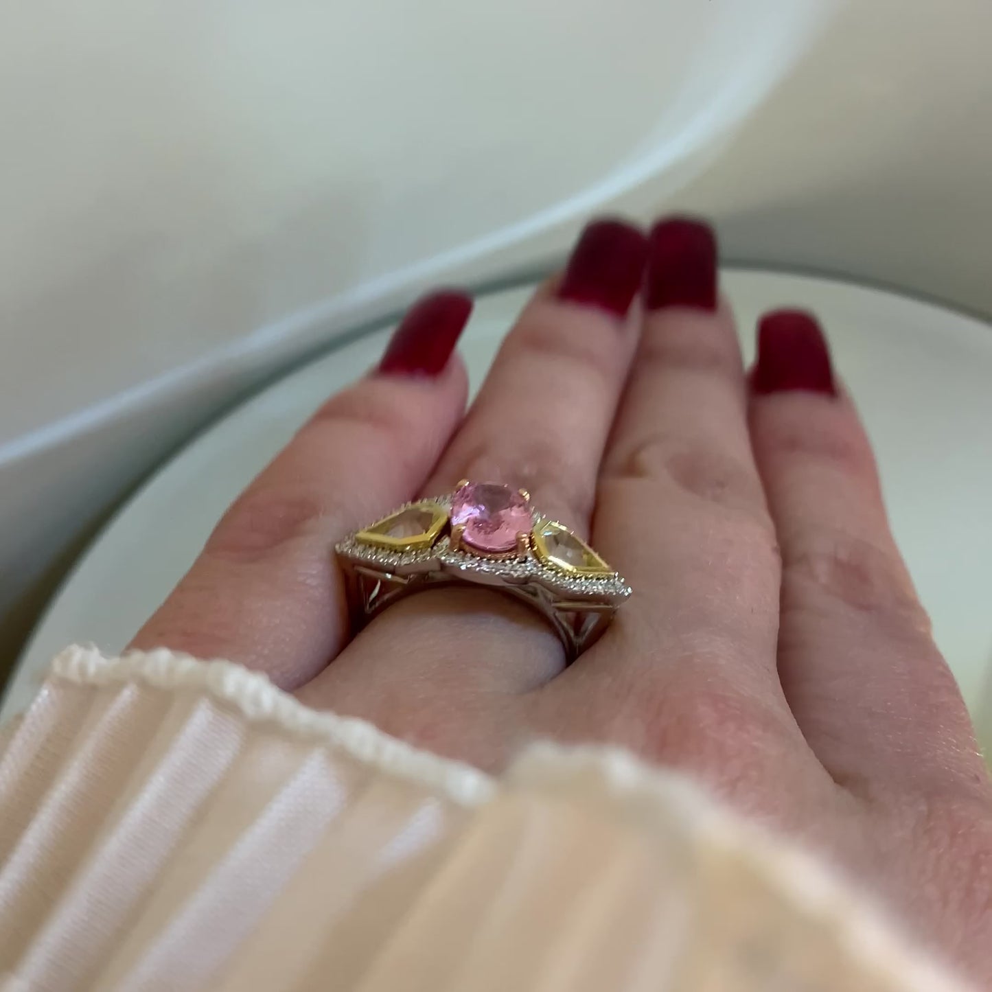 Load and play video in Gallery viewer, Triple Sapphire Ring
