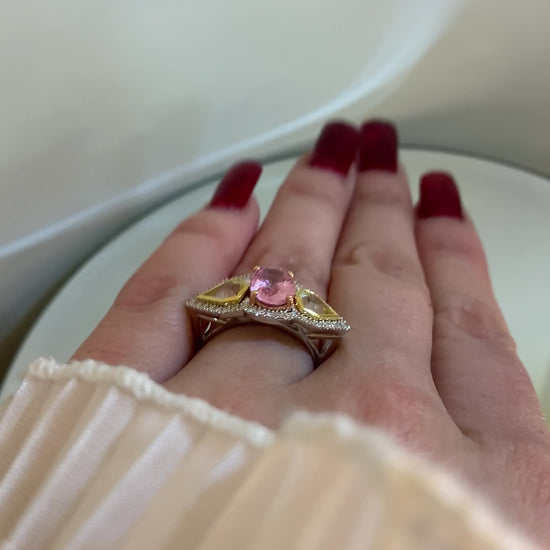 Load and play video in Gallery viewer, Triple Sapphire Ring
