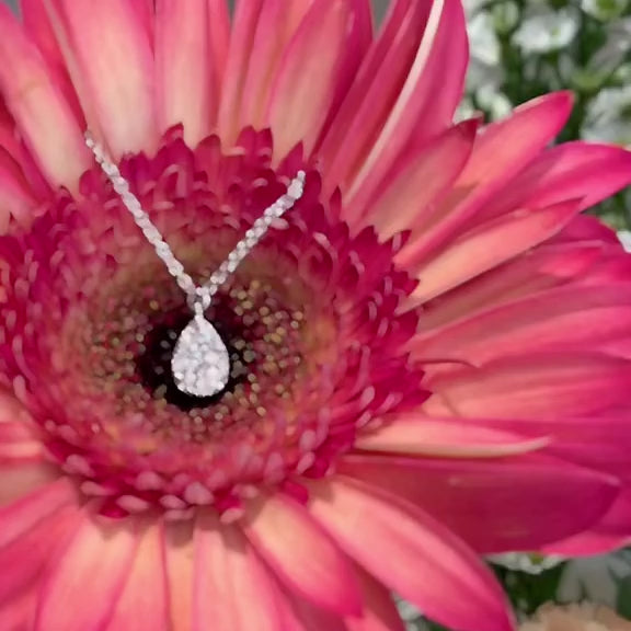 Load and play video in Gallery viewer, Diamond Pear Drop Pendant
