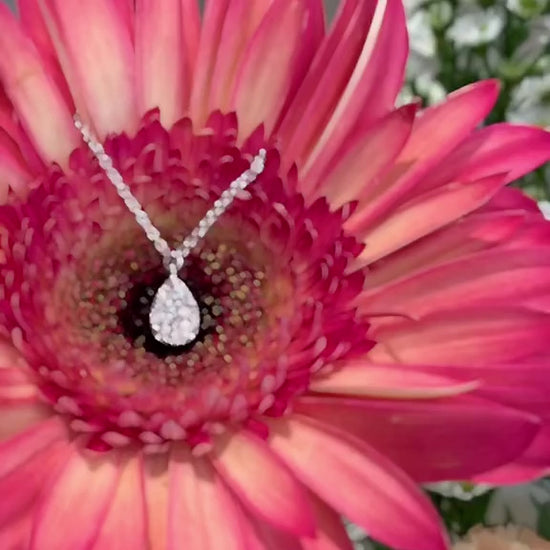Load and play video in Gallery viewer, Diamond Pear Drop Pendant
