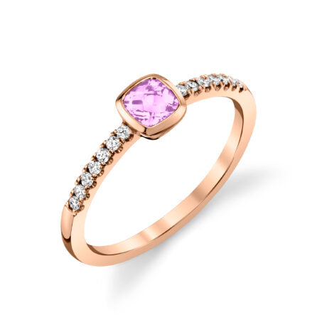 Cushion Rose de France Amethyst Ring