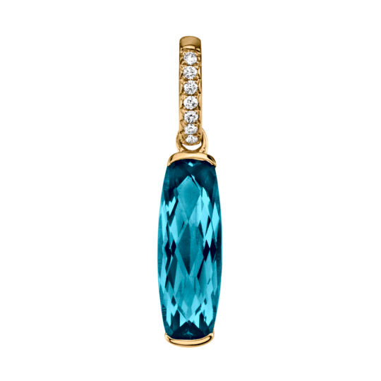 London Blue Topaz Cushion Pendant