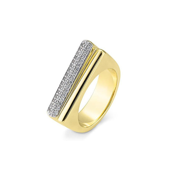 Gold Pave Barre Ring