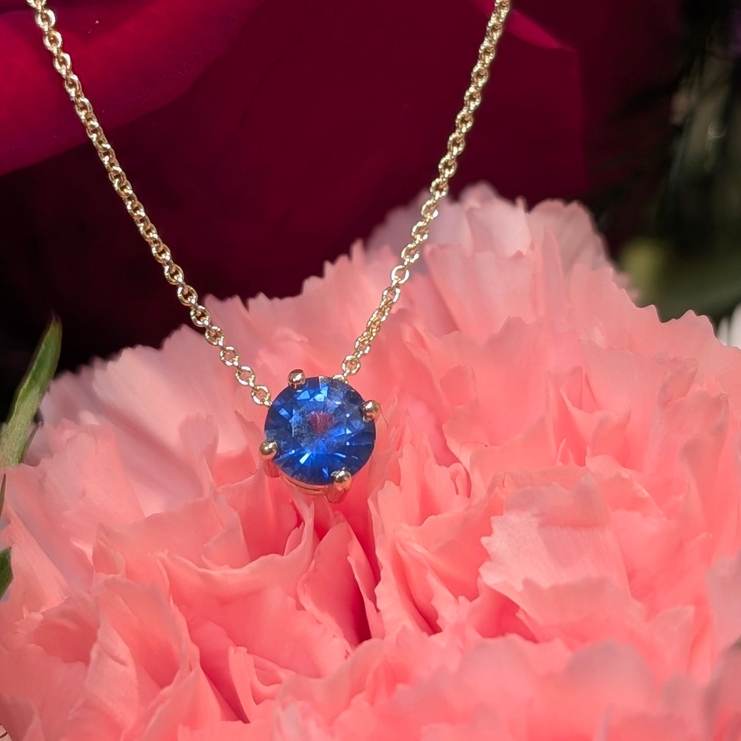 Blue Sapphire Solitaire Pendant