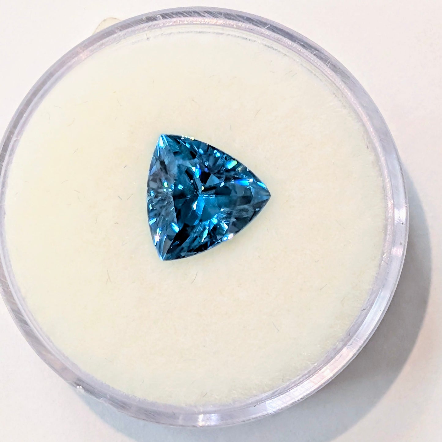Trillion Cut Blue Zircon, 3.54ct