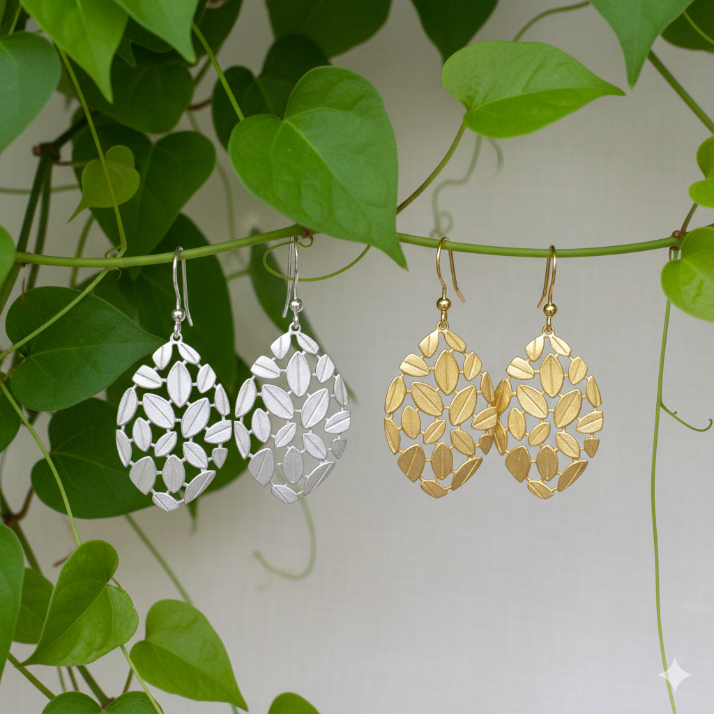 Mosaic Leaf Earring