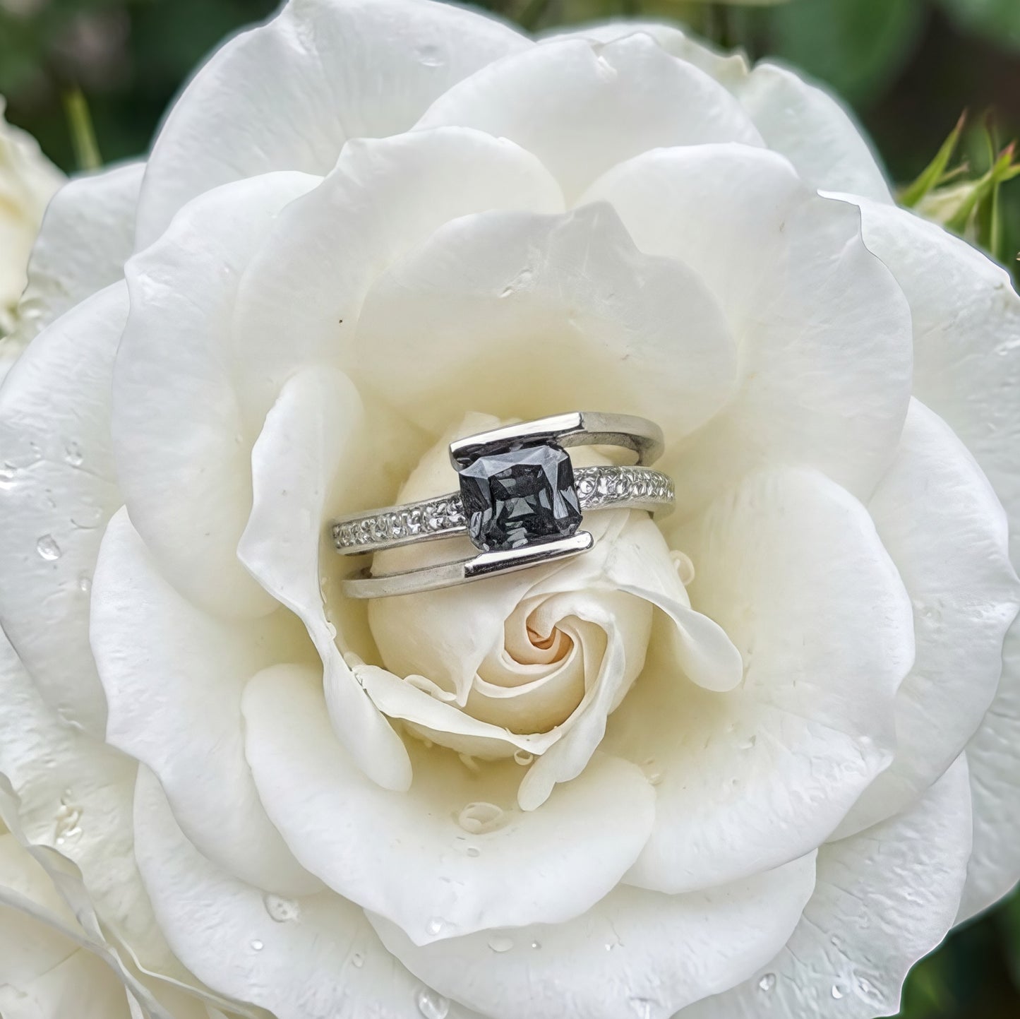 "Alexis" Grey Spinel Ring