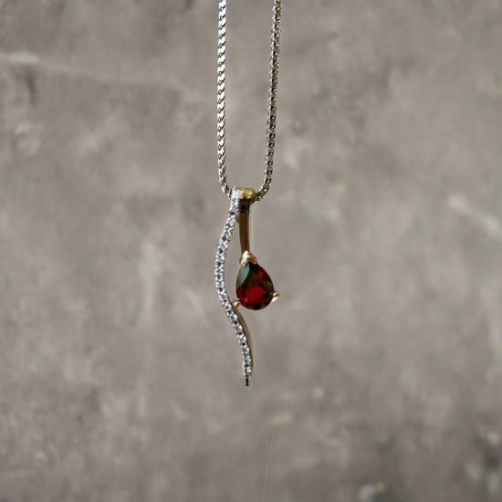 Red Garnet Swoop Pendant