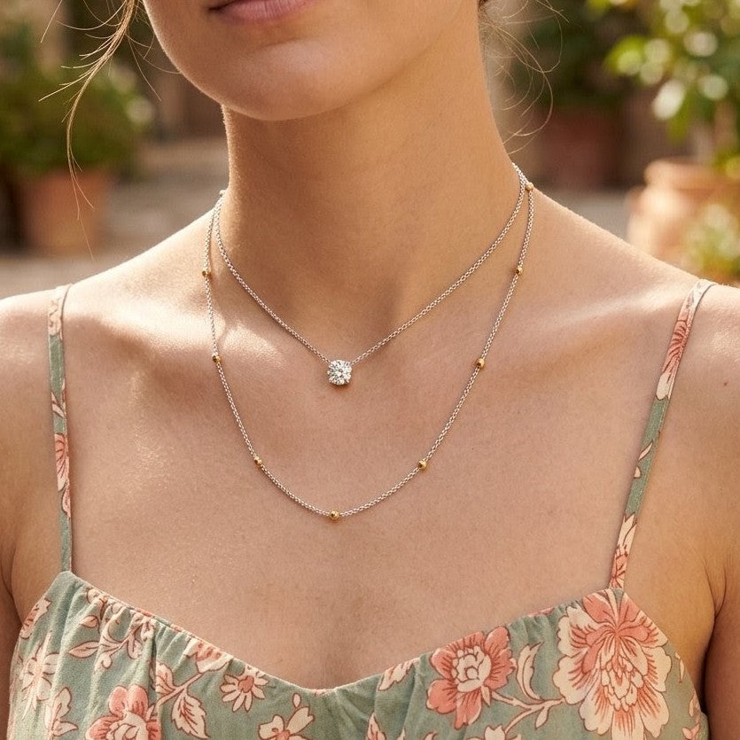 Gold Plated Station Necklace