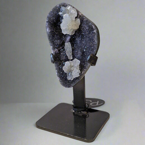 Charcoal Druzy with Calcite Inclusions