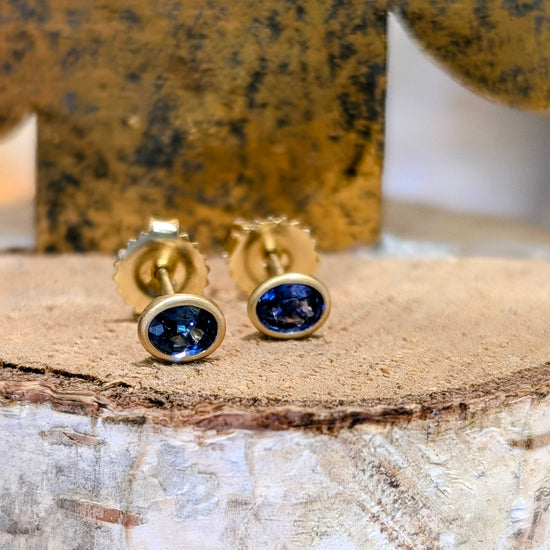Oval Sapphire Bezel Studs