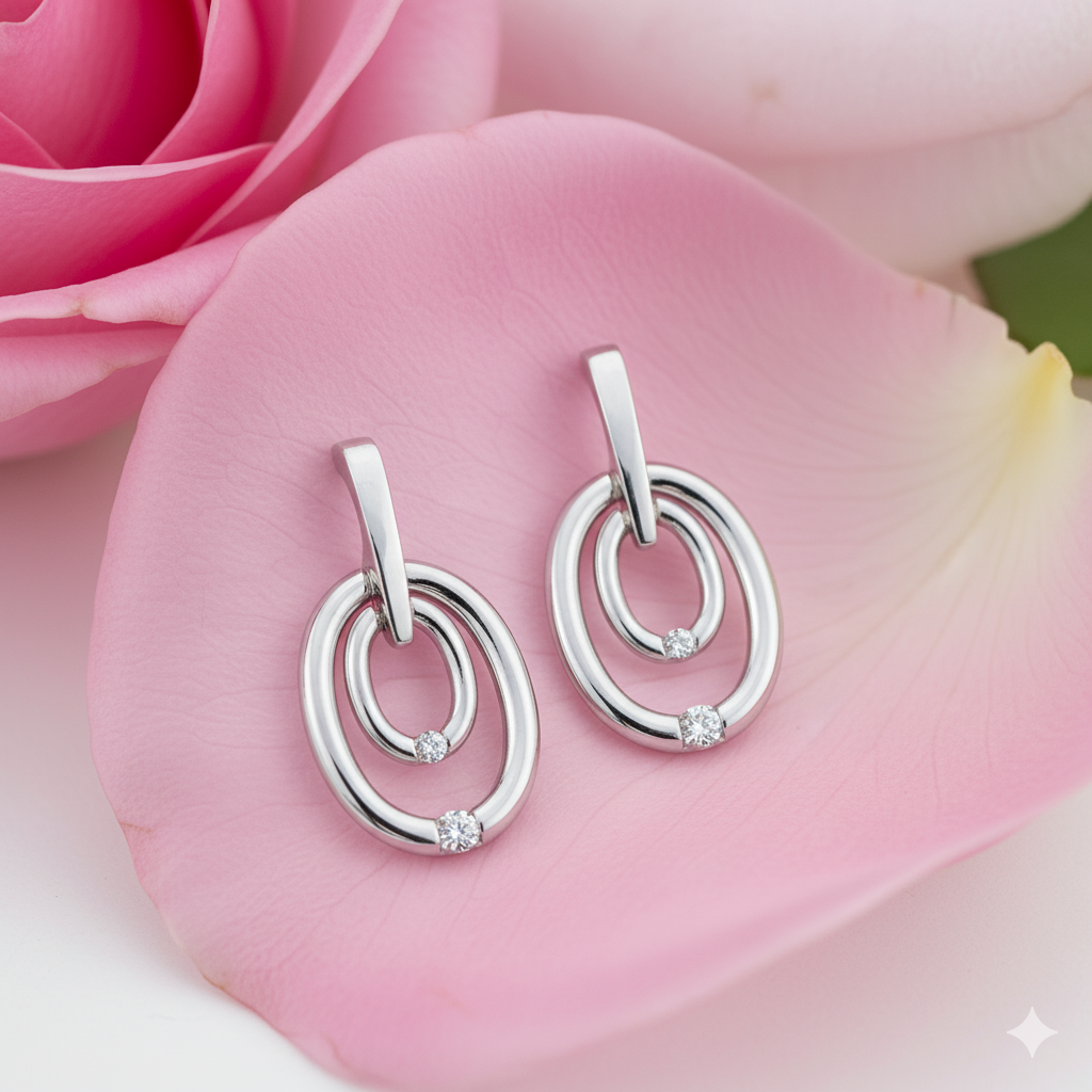 Oval Drop Earring
