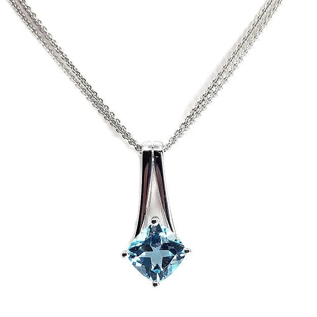 Modern Blue Topaz Pendant