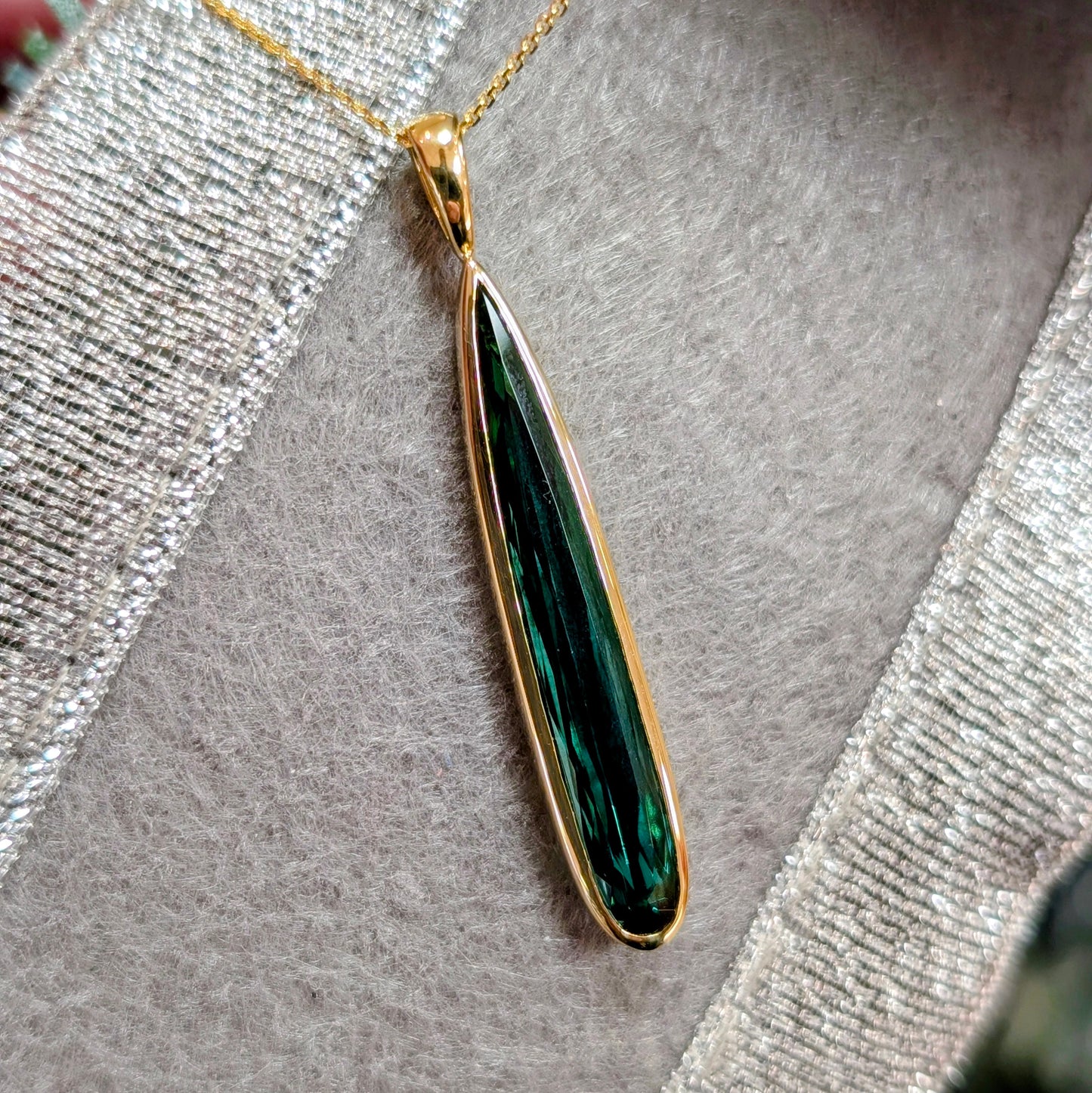 Elongated Tourmaline Drop pendant