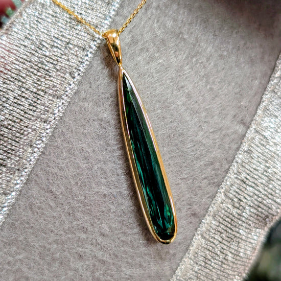 Elongated Tourmaline Drop pendant