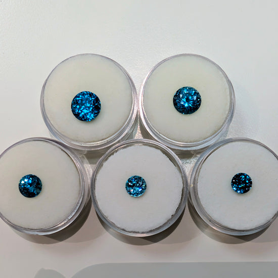 Round Blue Zircon