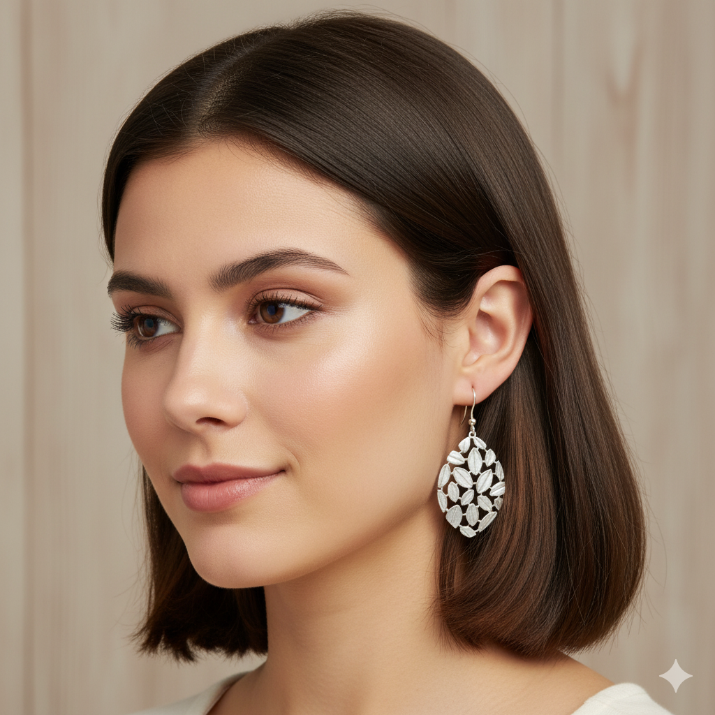 Mosaic Leaf Earring