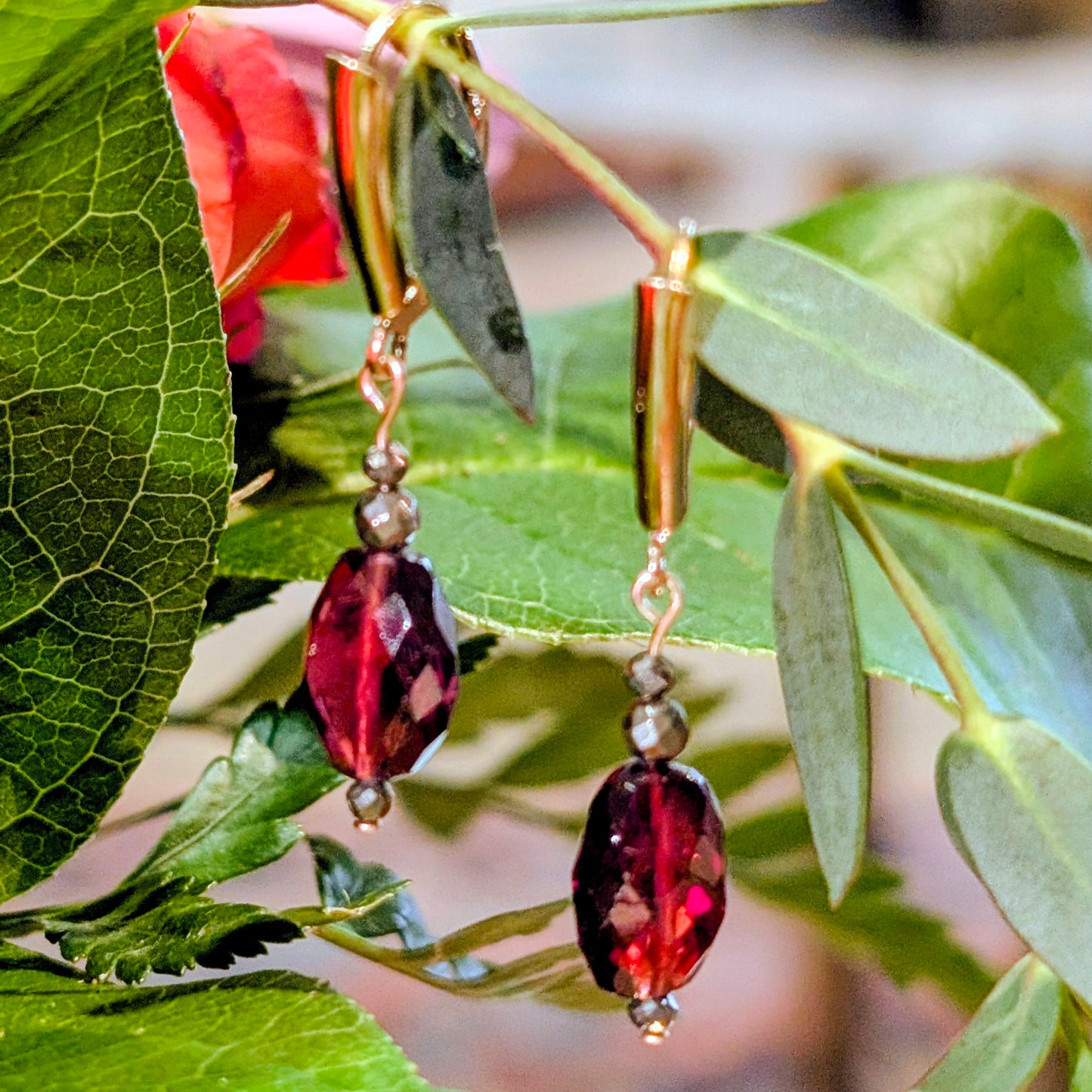 Garnet Bead Dangles