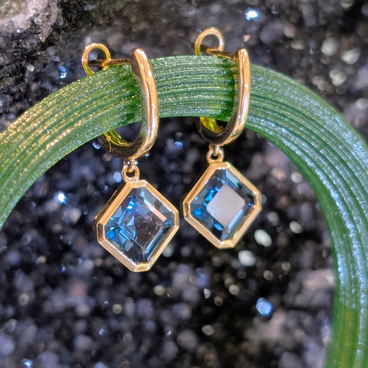 Asscher Cut Gemstone Dangles