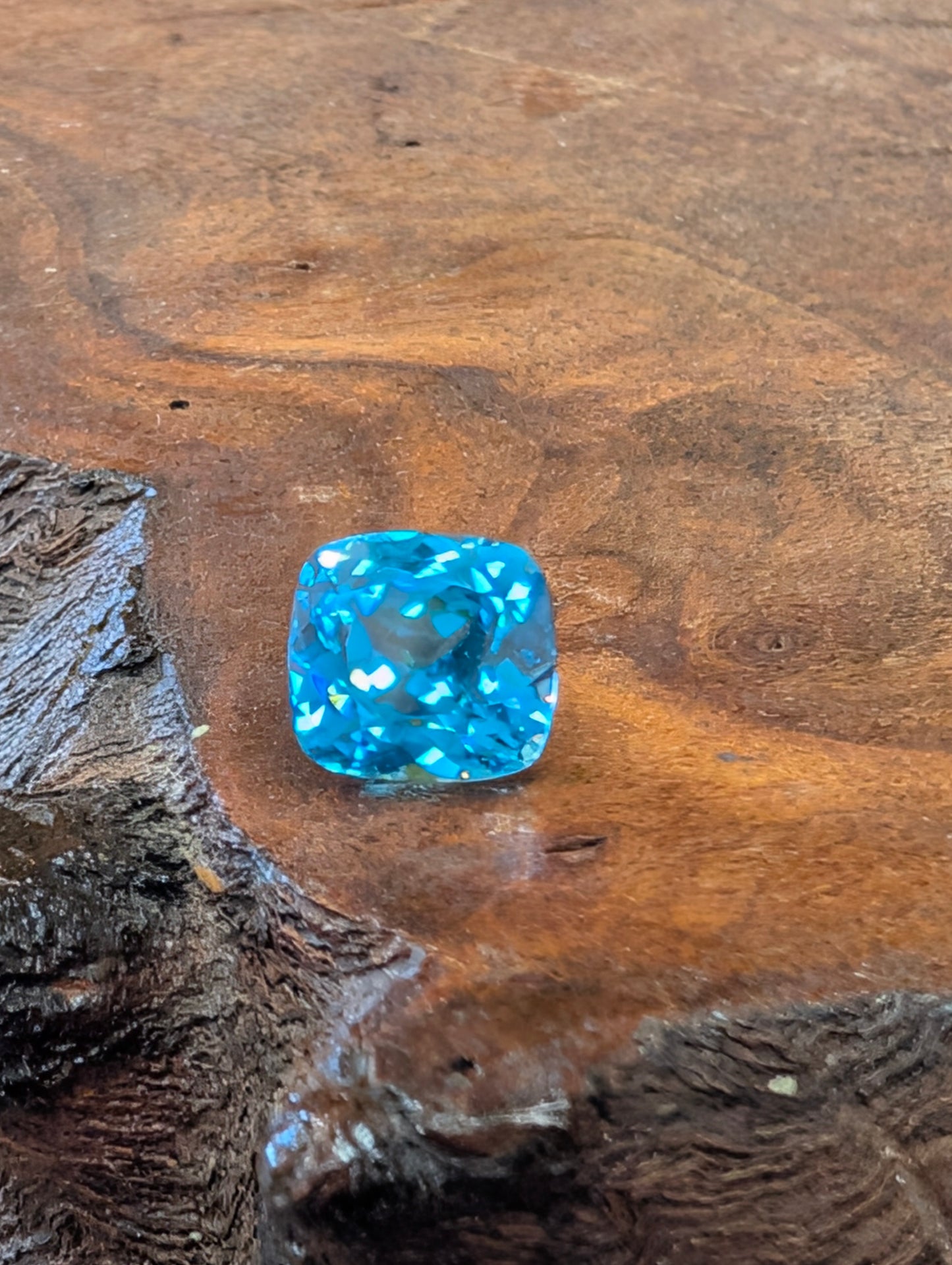 Cushion Cut Blue Zircon, 3.60ct