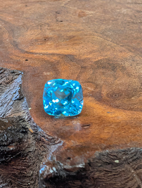 Cushion Cut Blue Zircon, 3.60ct