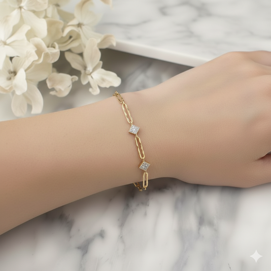Open Link Hammered Bracelet