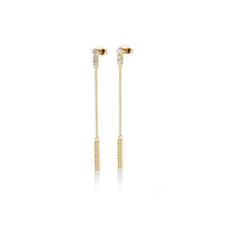 Diamond Stick Dangle Stud Earrings