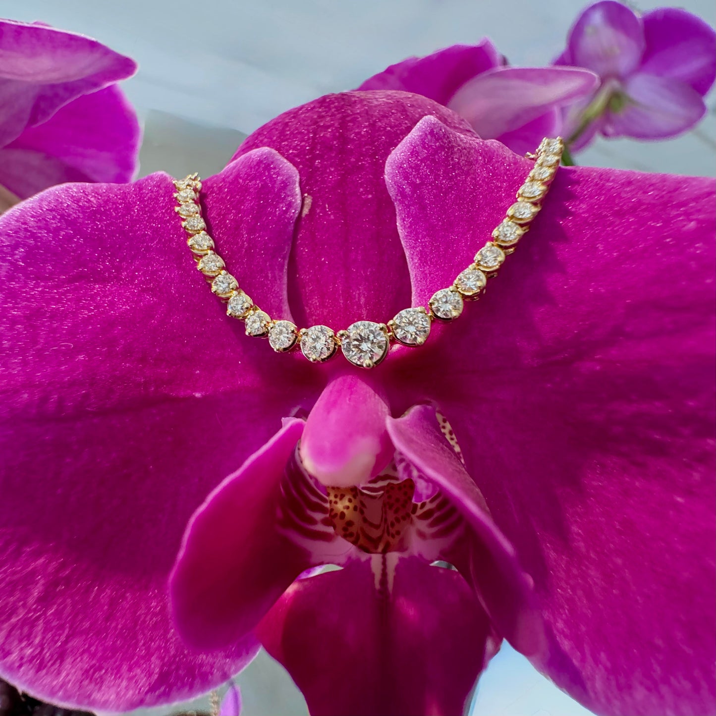 Graduated Curve Diamond Necklace