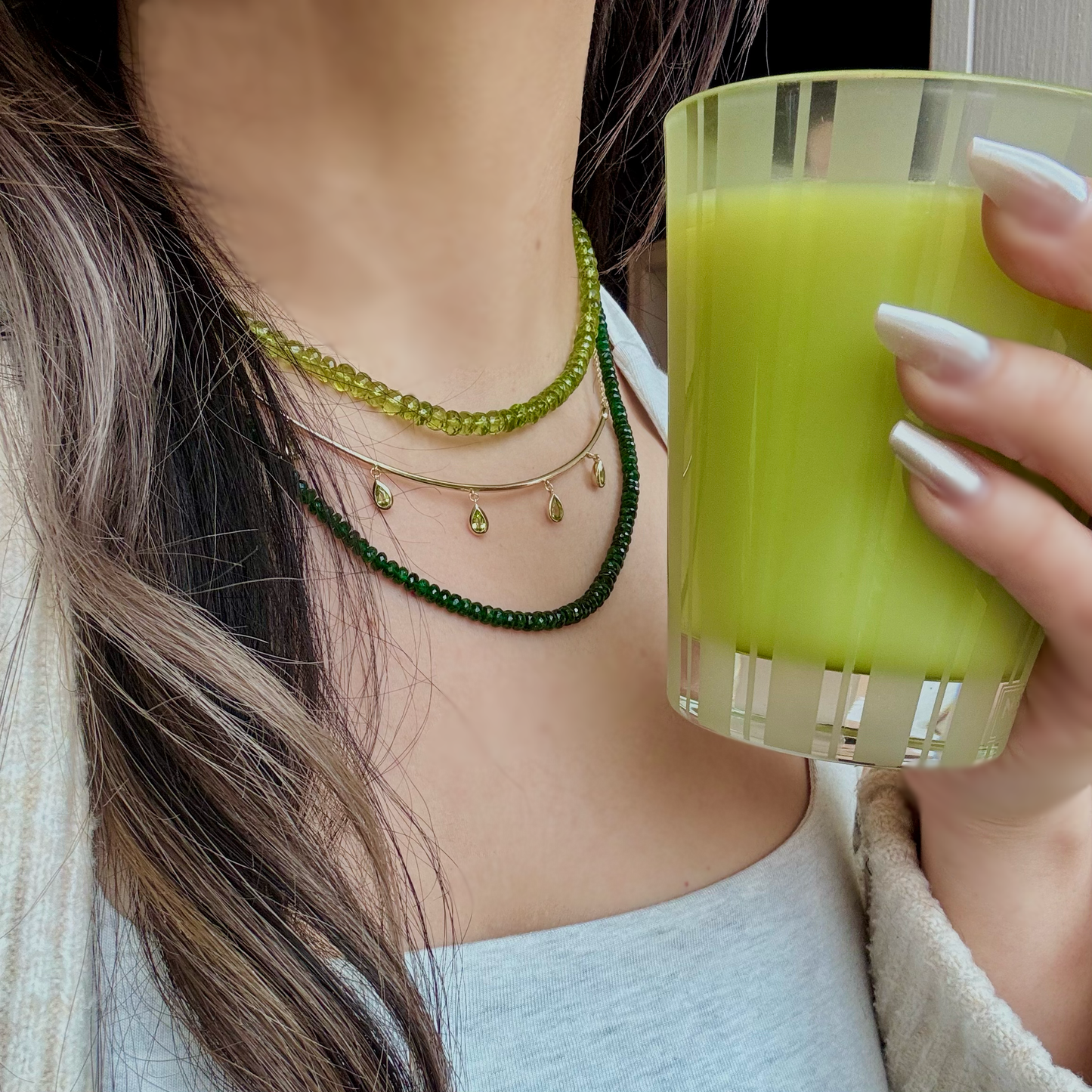 Graduated Tsavorite Bead Necklace