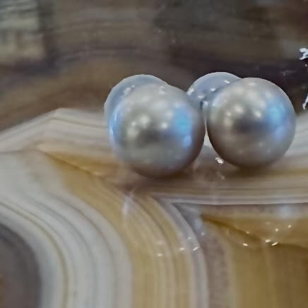 Gray Pearl Stud Earrings