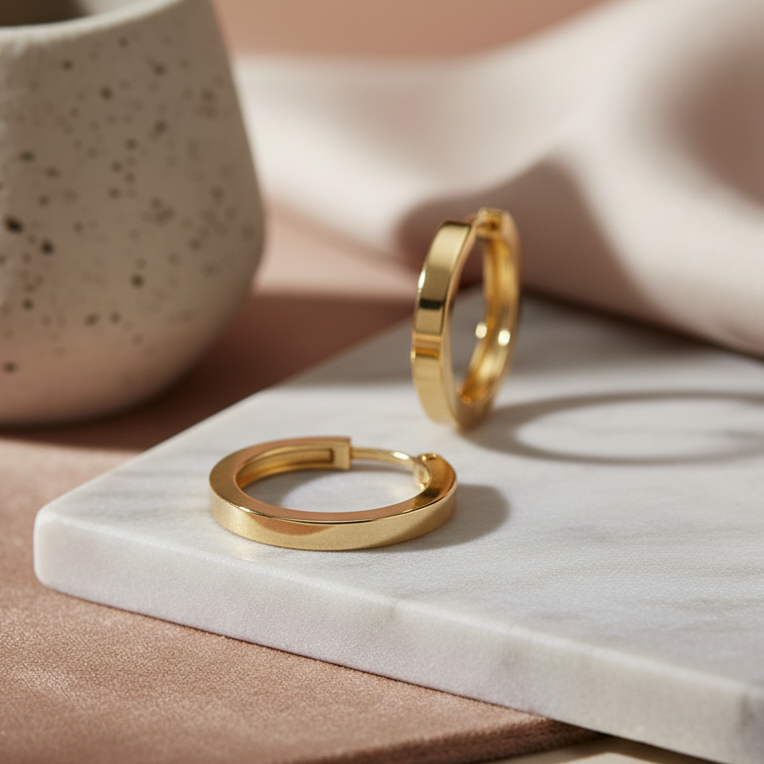 Squared Edge Hoop Earrings