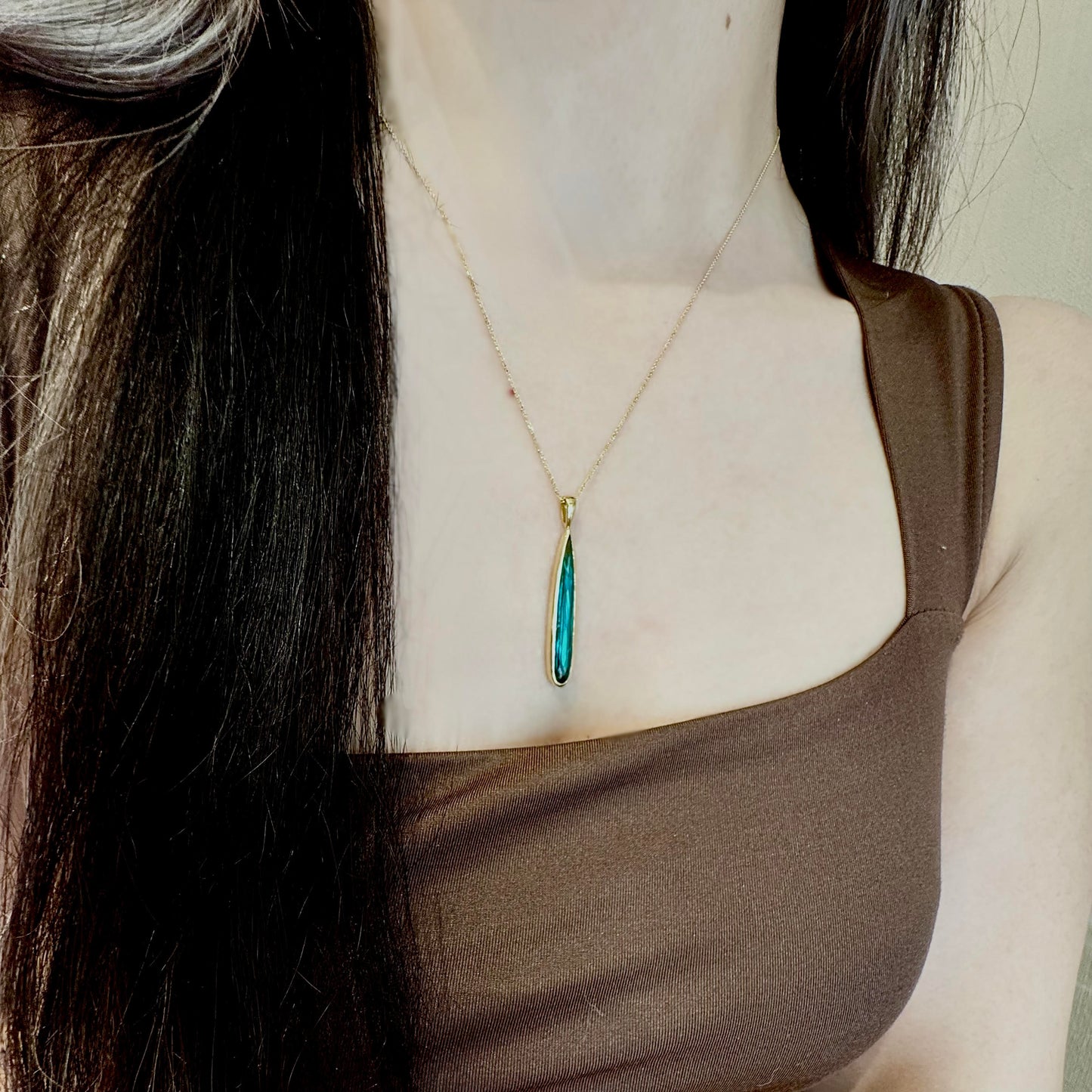 Elongated Tourmaline Drop pendant
