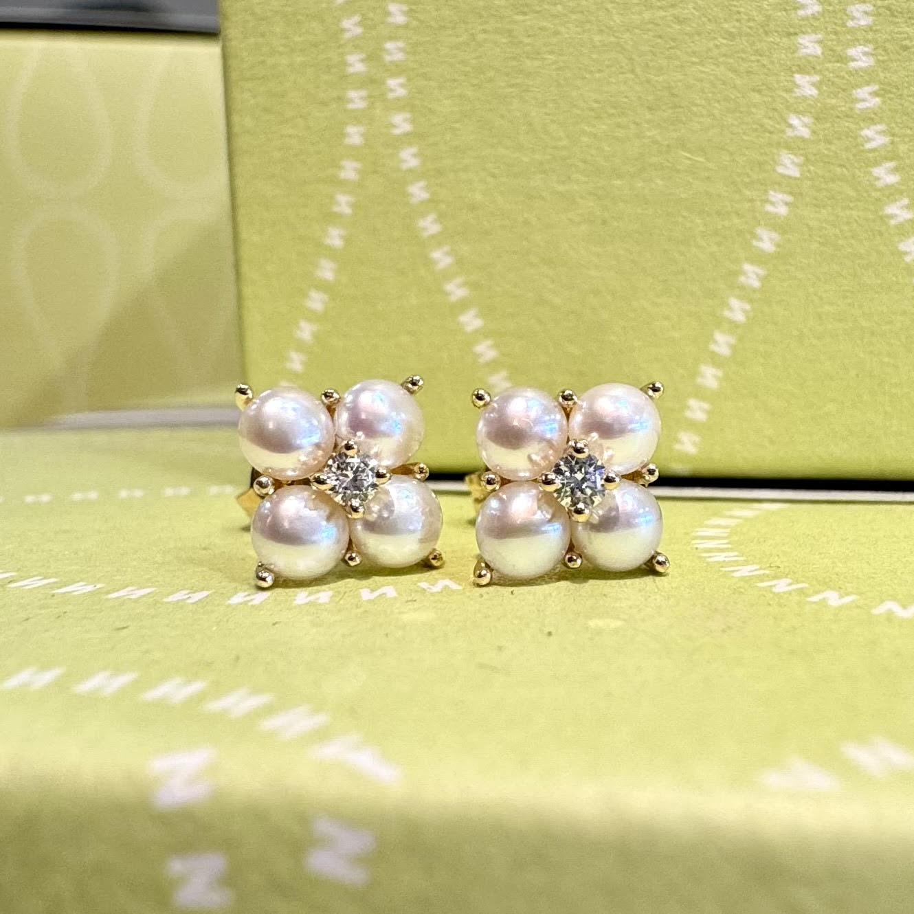 Pearl and Diamond Earrings